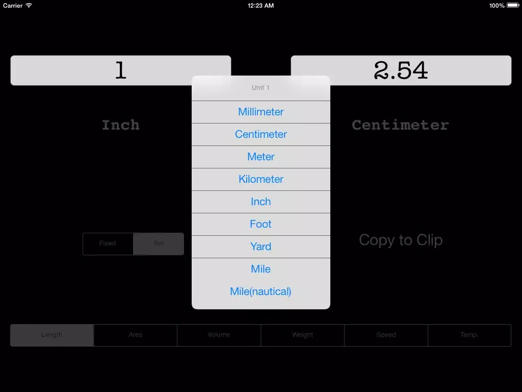 Easy Converter Free - universal unit convert ( length, area, volume, speed, weight, temperature ) iPad  স্ক্রিনশট