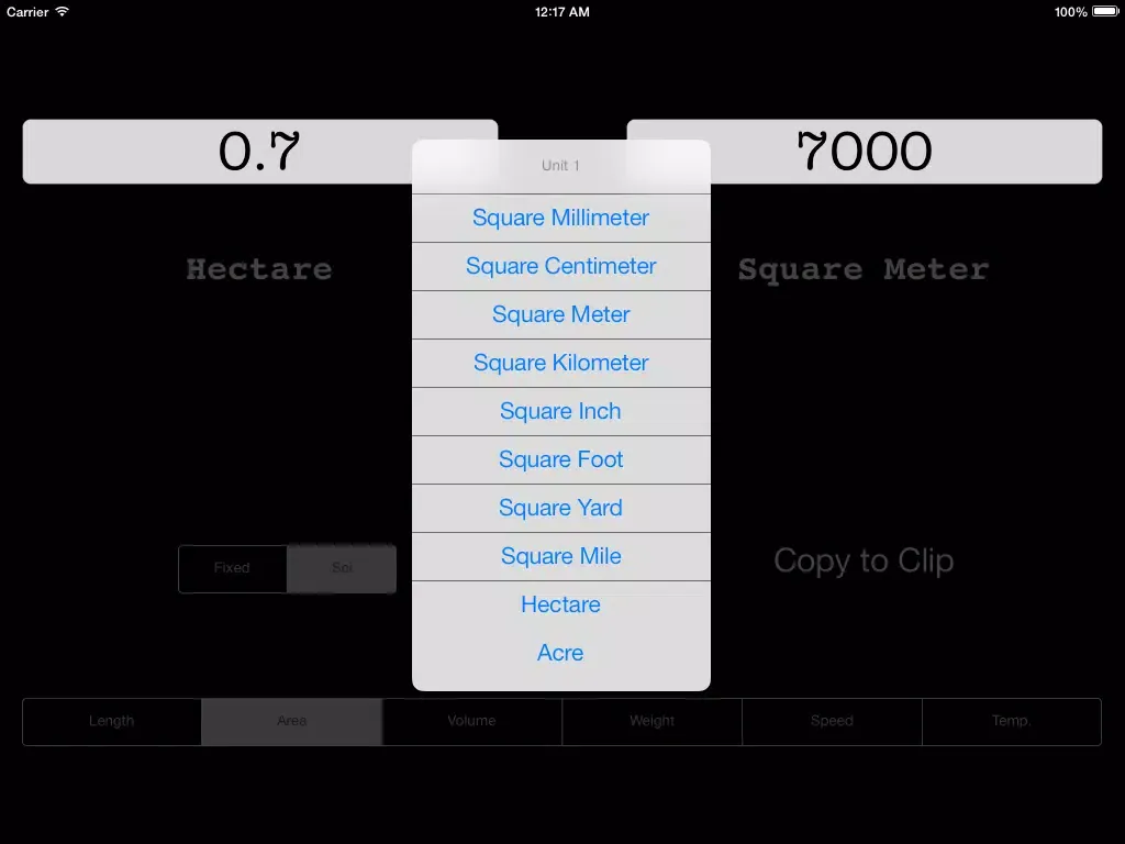 Easy Converter Free - universal unit convert ( length, area, volume, speed, weight, temperature ) iPad  স্ক্রিনশট