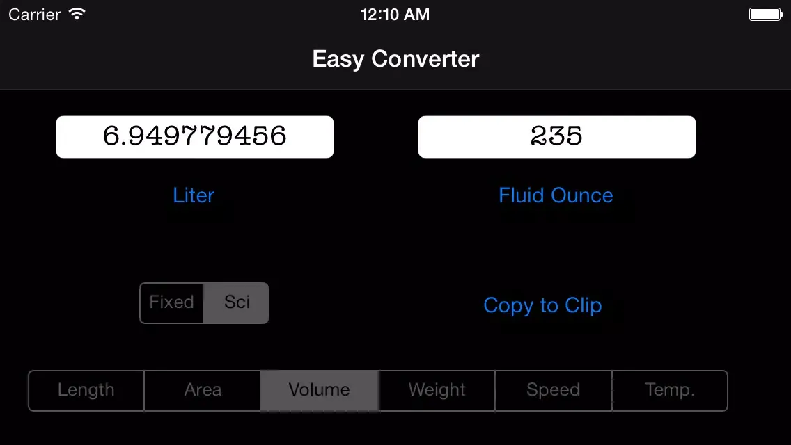 Easy Converter Free - universal unit convert ( length, area, volume, speed, weight, temperature ) স্ক্রিনশট