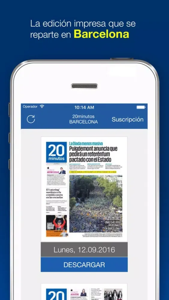Capturas de tela do 20minutos Ed. Impresa Barcelona