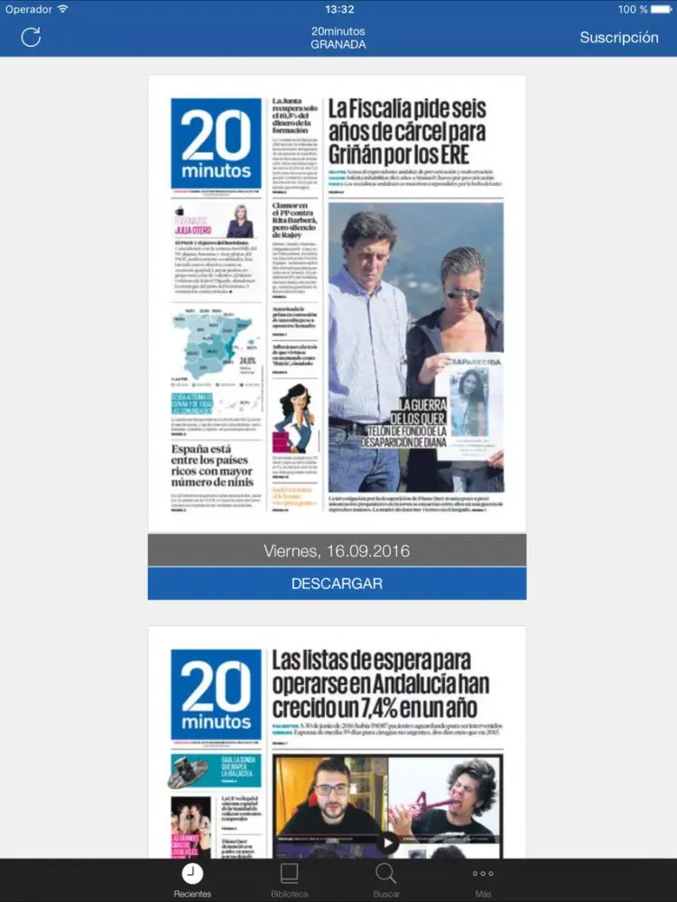 20minutos Ed. Impresa Granada iPad 应用截图