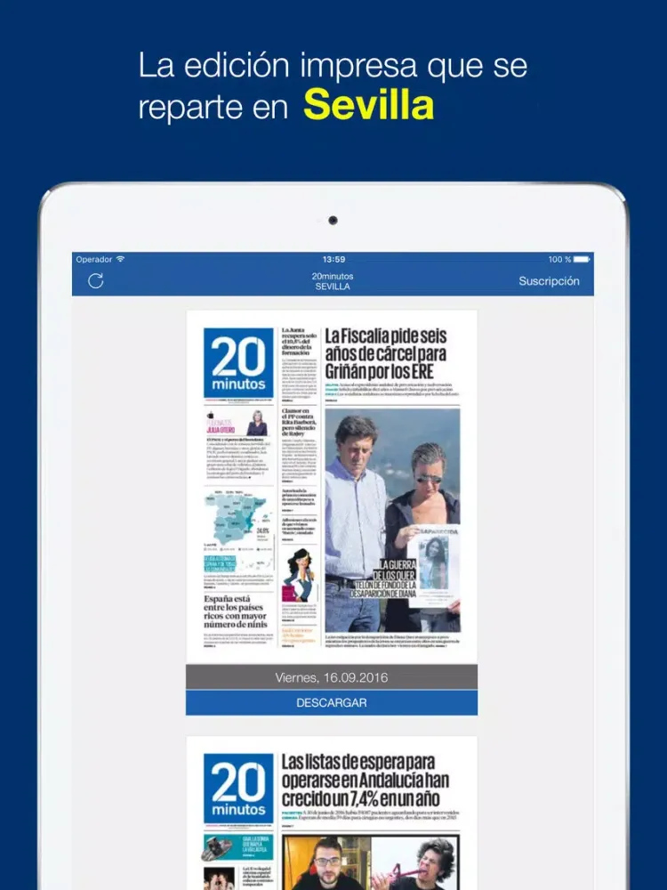 Capturas de pantalla de 20minutos Ed. Impresa Sevilla iPad 