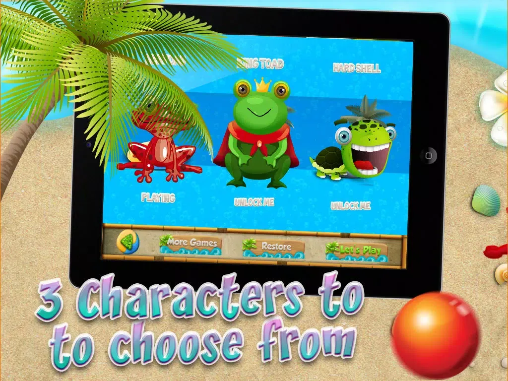 A Beach of Happy Frog & Friends Goes Boom FREE iPad  Screenshots
