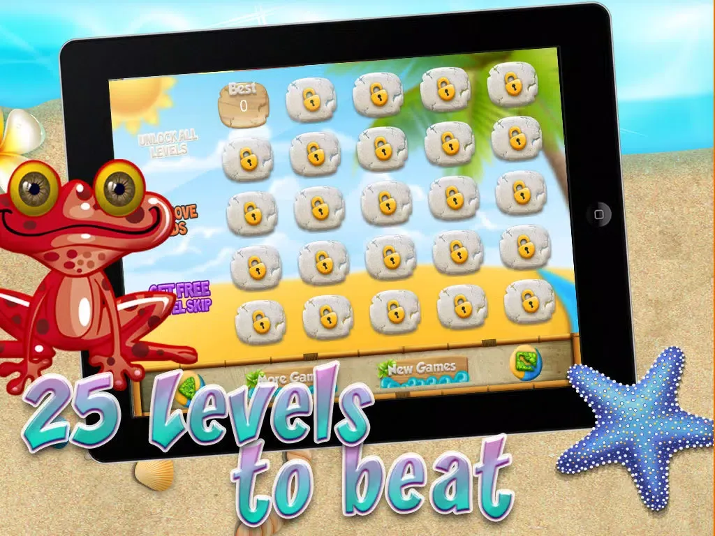 A Beach of Happy Frog & Friends Goes Boom FREE iPad  Screenshots