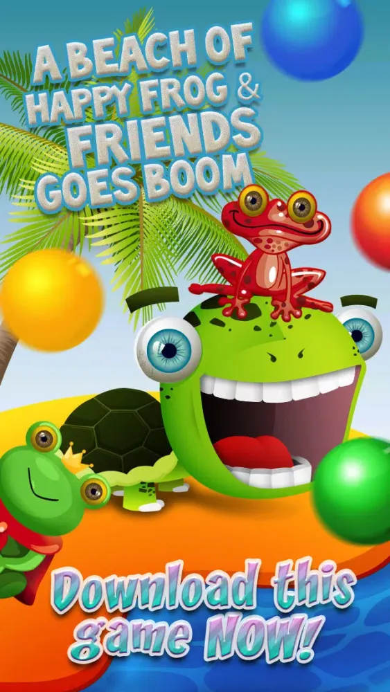 A Beach of Happy Frog & Friends Goes Boom FREE Screenshots
