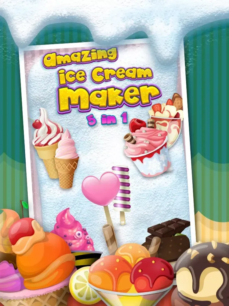A Amazing Ice Cream Maker Game - Create Cones, Sundaes & Sweet Icy Sandwiches Shop iPad  Ekran Görüntüleri
