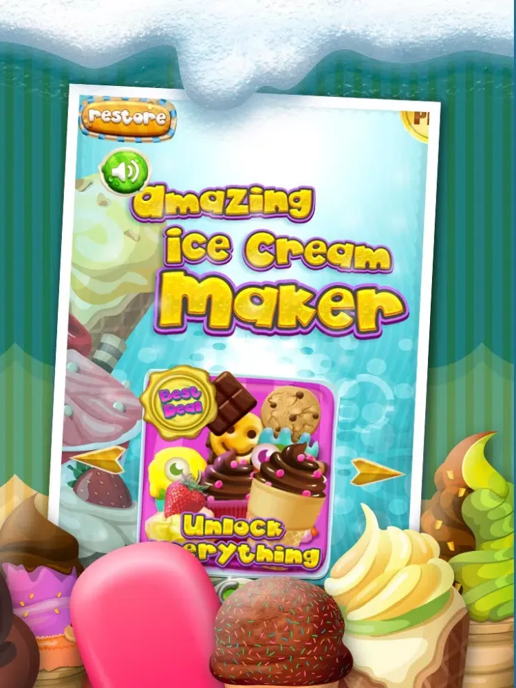 A Amazing Ice Cream Maker Game - Create Cones, Sundaes & Sweet Icy Sandwiches Shop iPad  Ekran Görüntüleri