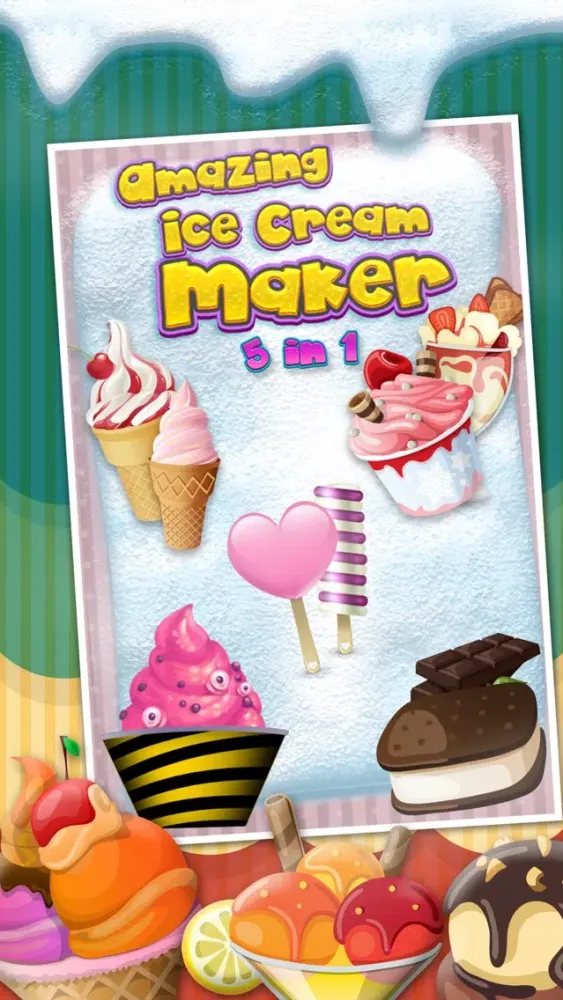 A Amazing Ice Cream Maker Game - Create Cones, Sundaes & Sweet Icy Sandwiches Shop Ekran Görüntüleri
