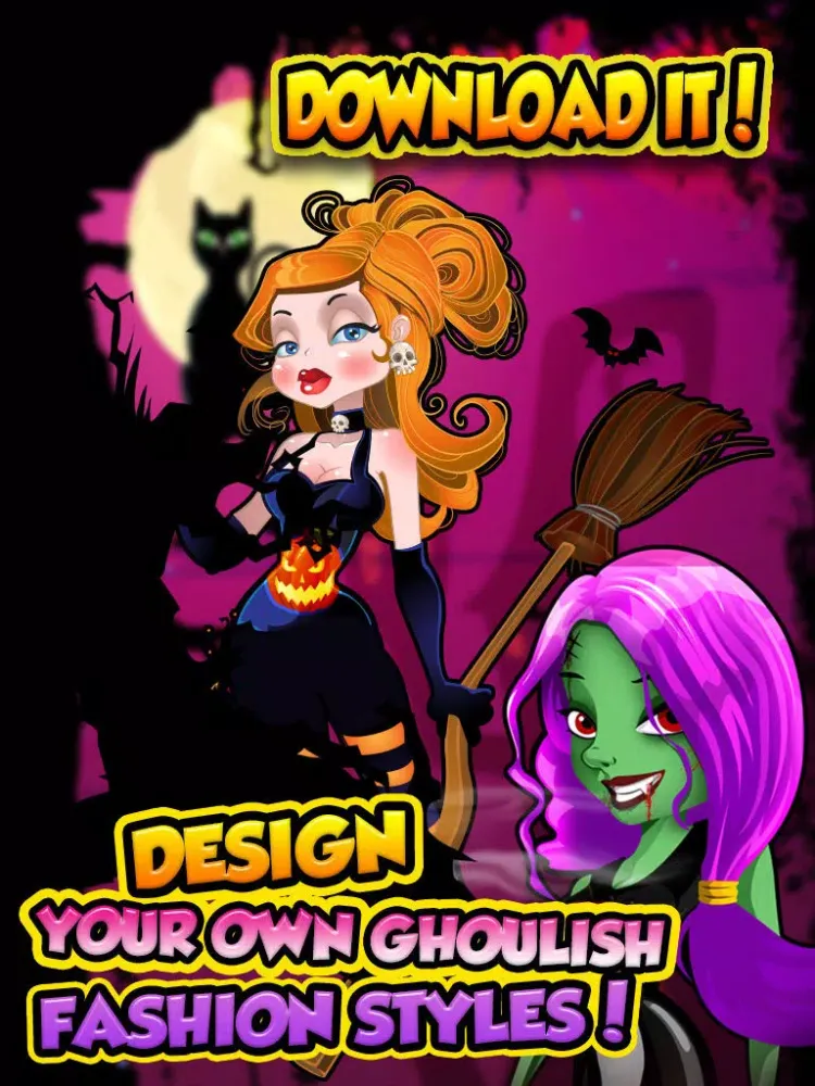 Capturas de tela do A Monster Chickz Spooky Dress-Up Make-Over - Free Salon Games for Girls iPad 