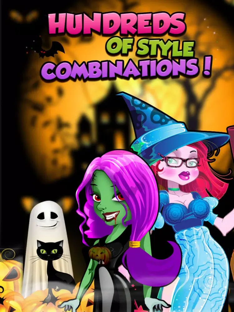 Capturas de tela do A Monster Chickz Spooky Dress-Up Make-Over - Free Salon Games for Girls iPad 