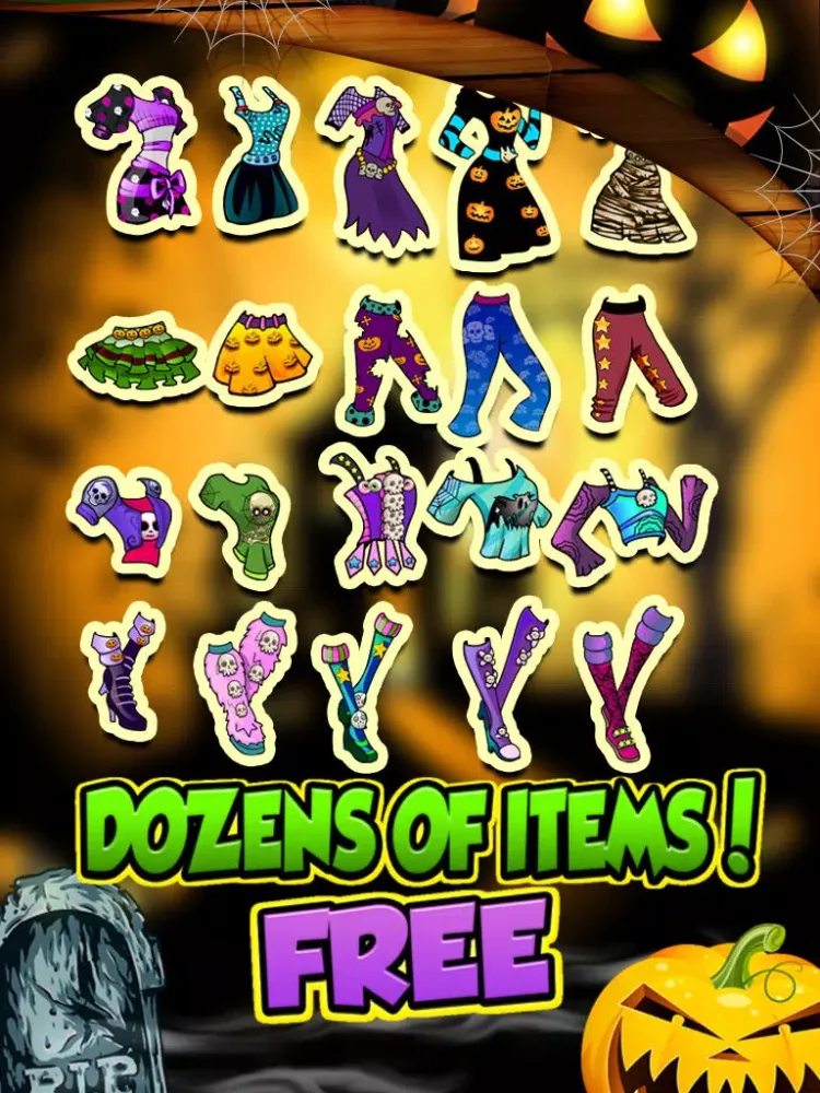 Capturas de tela do A Monster Chickz Spooky Dress-Up Make-Over - Free Salon Games for Girls iPad 