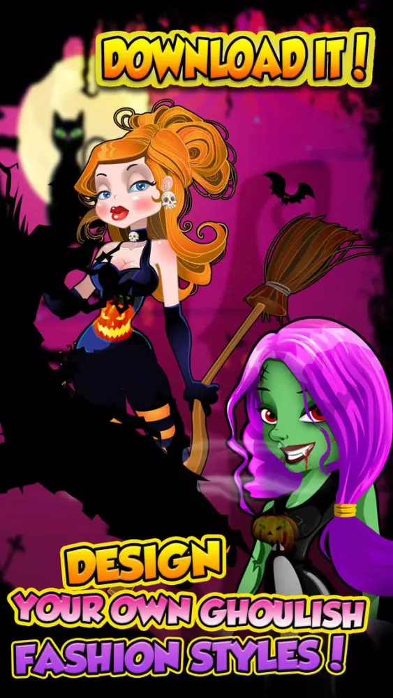 Capturas de tela do A Monster Chickz Spooky Dress-Up Make-Over - Free Salon Games for Girls