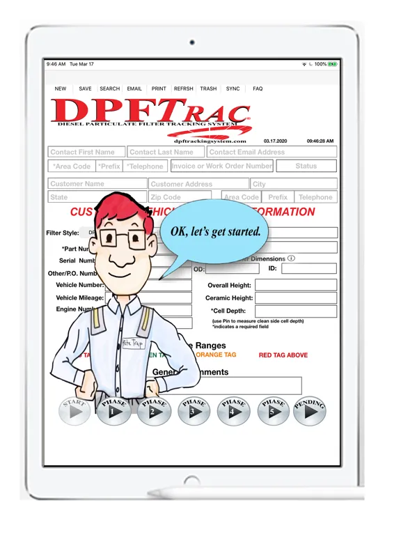 DPFTrac DPF Tracking System iPad  스크린샷