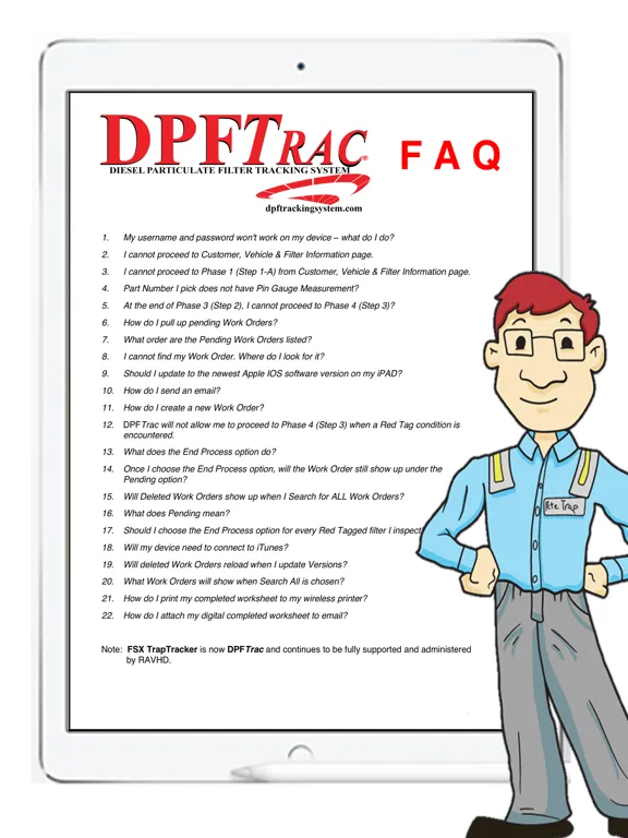 DPFTrac DPF Tracking System iPad  스크린샷