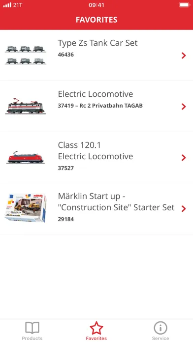 ภาพหน้าจอของ Märklin Product Catalog