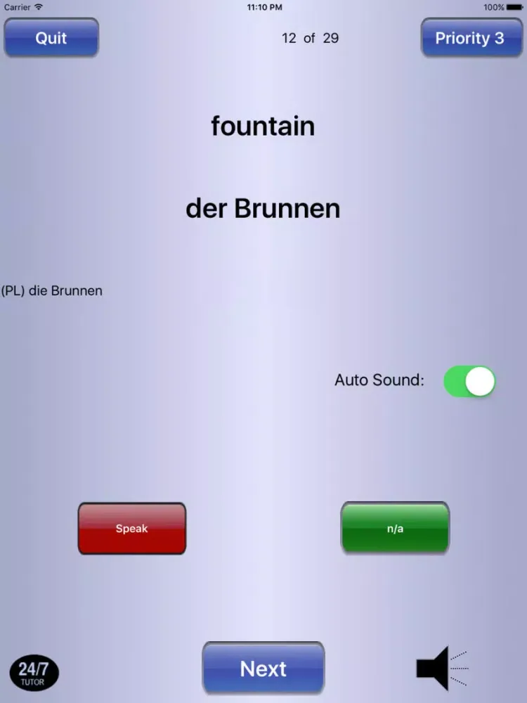 Capturas de pantalla de German Vocabulary 24/7 Language Learning iPad 