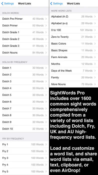SightWords Pro Screenshots