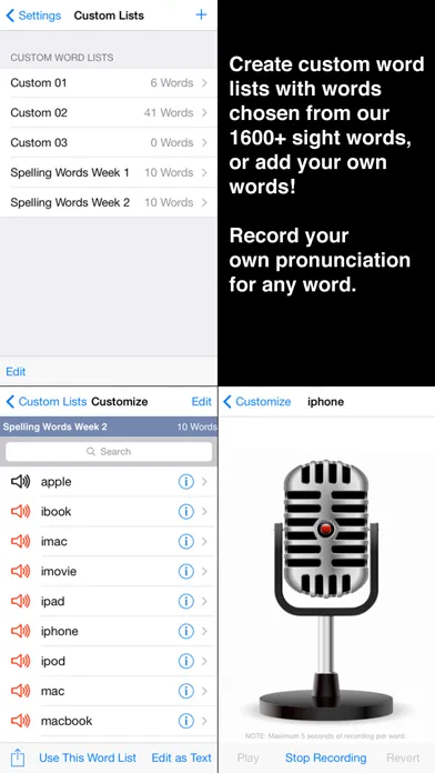 SightWords Pro Screenshots