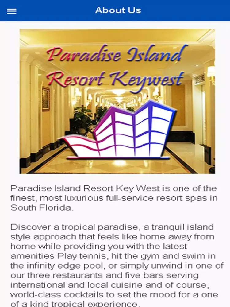 Tangkapan layar Paradise Island Resort iPad 