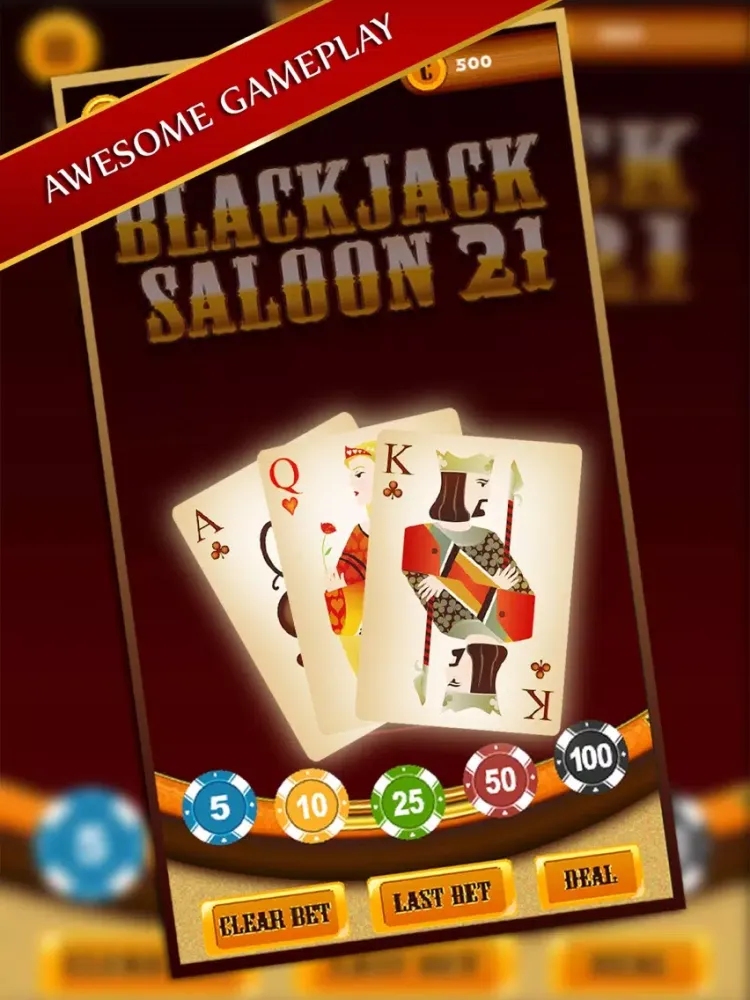 Captures d'écran de Blackjack Saloon 21 iPad 