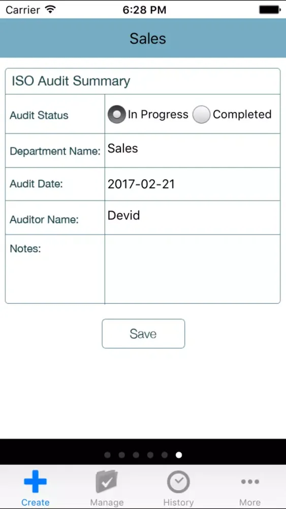 Tangkapan skrin ISO 29001 audit