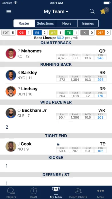 Fantasy Football Cheatsheet স্ক্রিনশট