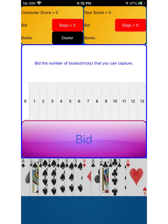 2 Player Spades iPad  स्क्रीनशॉट