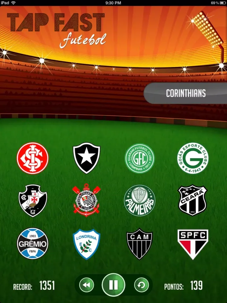 Tap Fast Futebol HD iPad 應用截圖