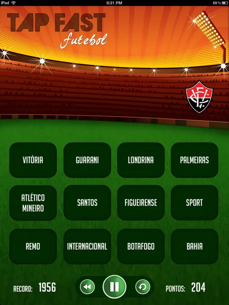 Tap Fast Futebol HD iPad 應用截圖