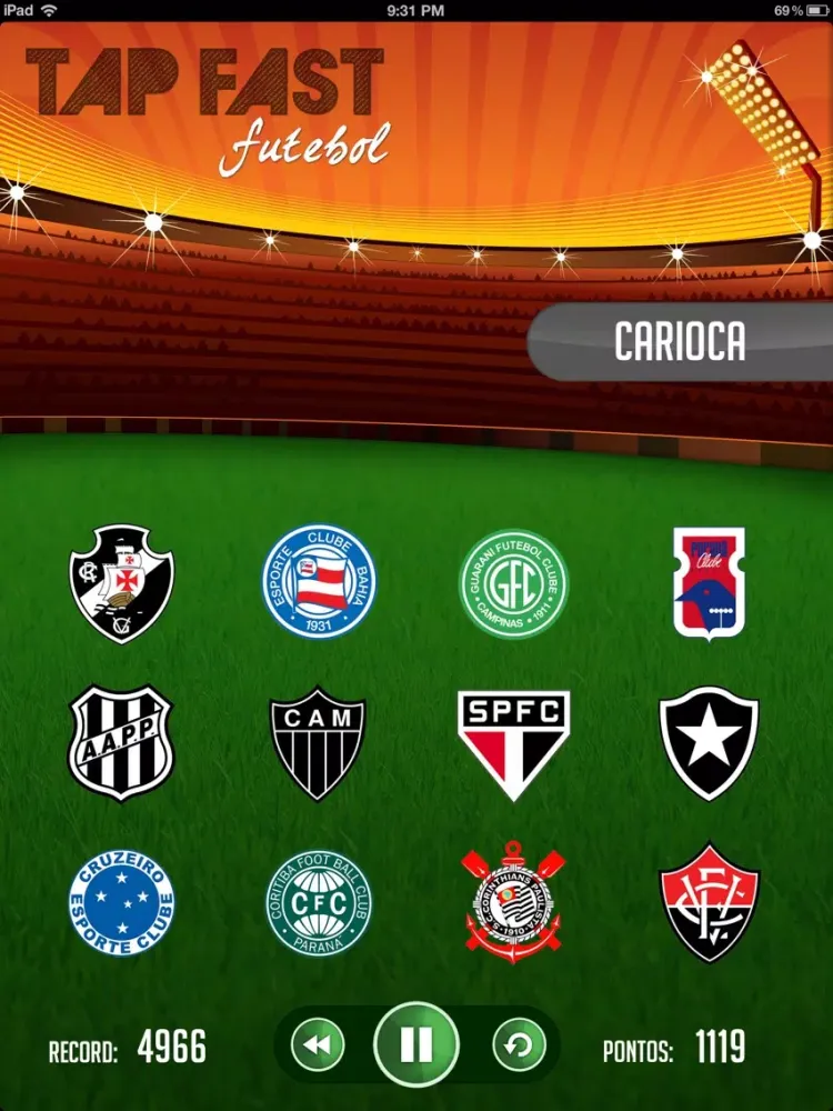 Tap Fast Futebol HD iPad 應用截圖