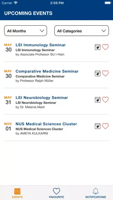LSI Events App Screenshots