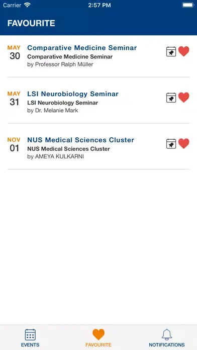 LSI Events App Screenshots