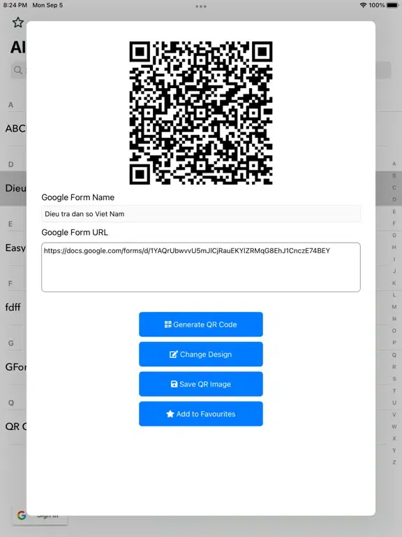 تصاویر QRCode For Google Forms iPad 