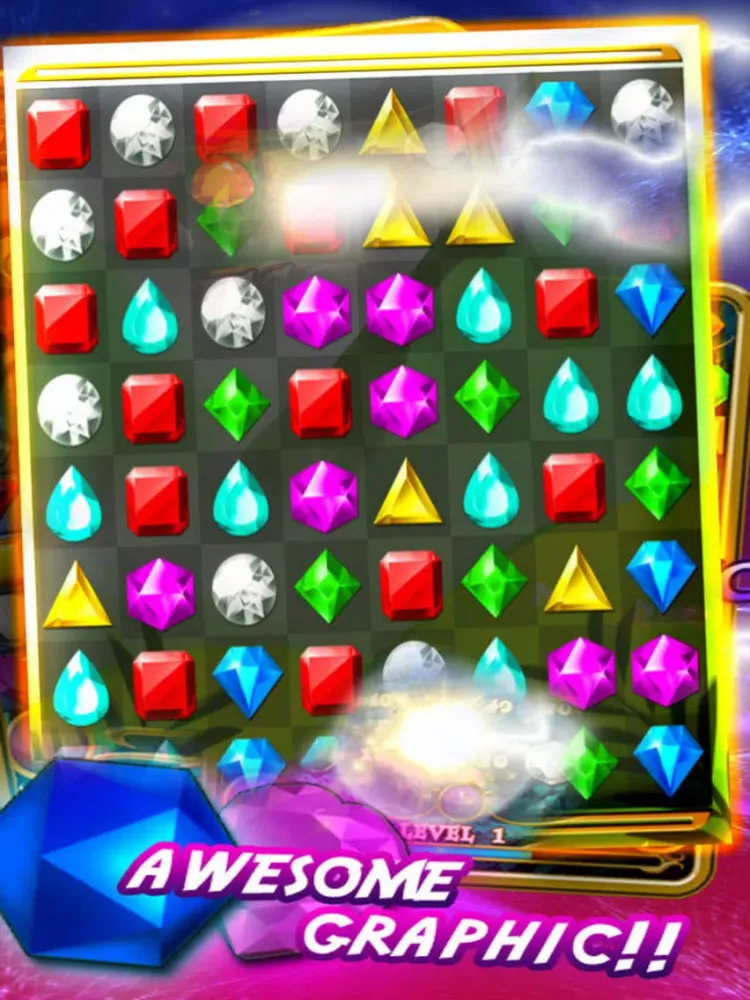 Jewels Galaxy: Match 3 Splash iPad  スクリーンショット