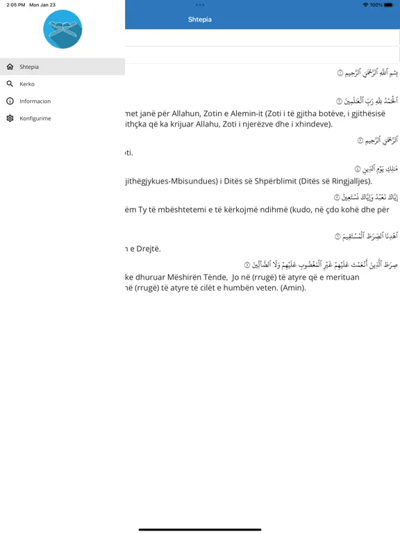 Tangkapan skrin Kurani iPad 