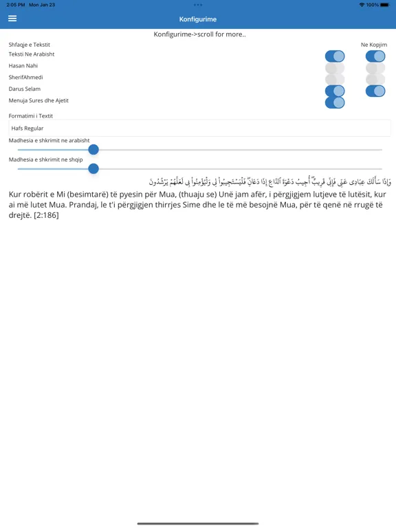 Tangkapan skrin Kurani iPad 