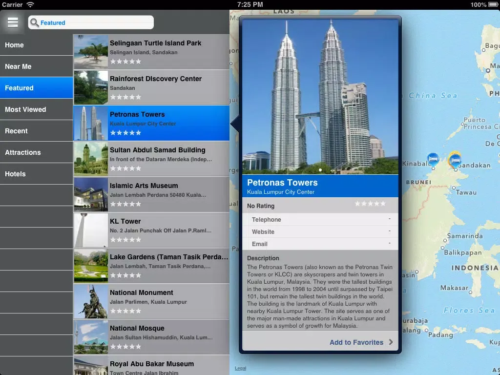 Ảnh chụp màn hình của MyTravel Malaysia iPad 