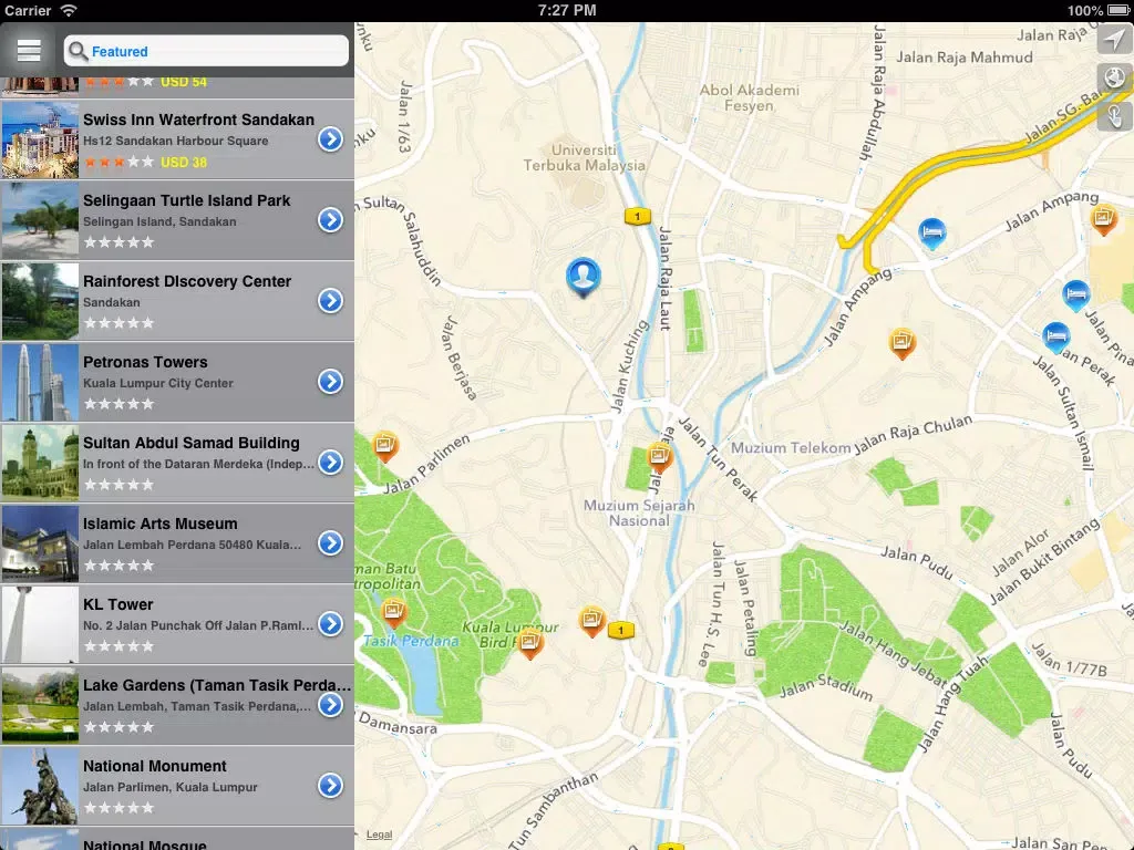 Ảnh chụp màn hình của MyTravel Malaysia iPad 
