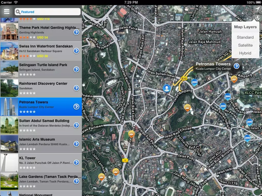 Ảnh chụp màn hình của MyTravel Malaysia iPad 