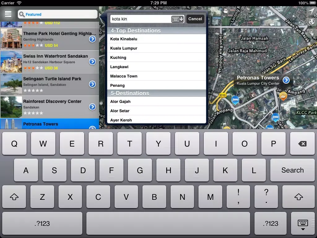 Ảnh chụp màn hình của MyTravel Malaysia iPad 