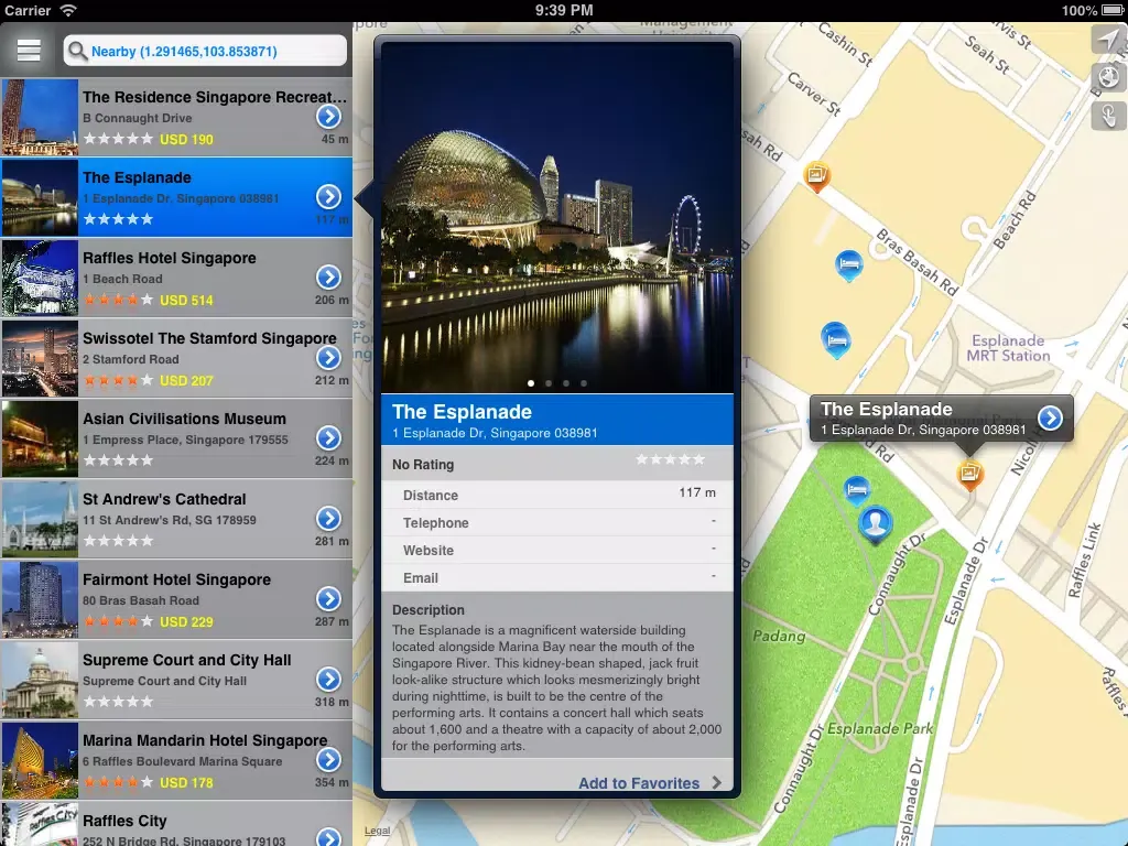 MyTravel Singapore iPad 應用截圖