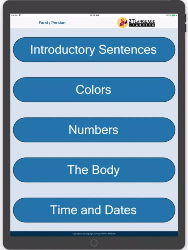 ภาพหน้าจอของ 2T Farsi iPad 