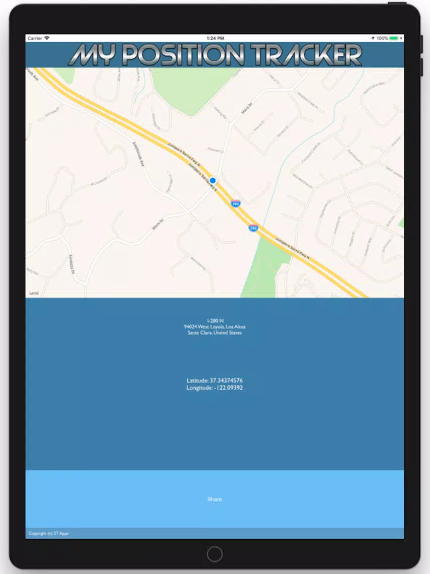 ภาพหน้าจอของ My Position Tracker iPad 