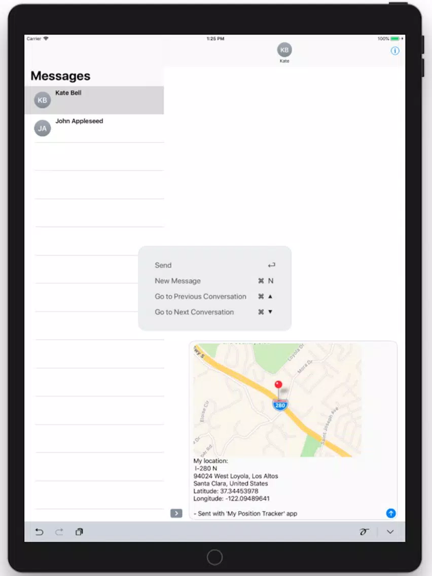 ภาพหน้าจอของ My Position Tracker iPad 
