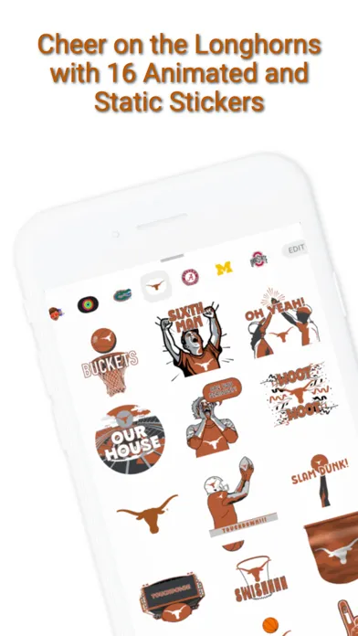 ภาพหน้าจอของ Longhorns Sticker Pack 2024