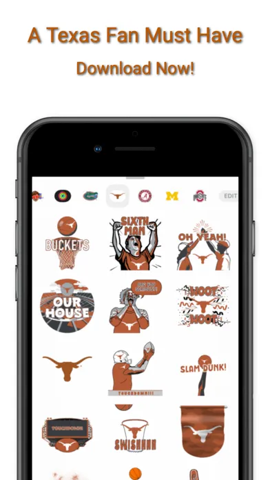 ภาพหน้าจอของ Longhorns Sticker Pack 2024