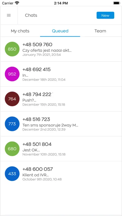 2way Message Screenshots