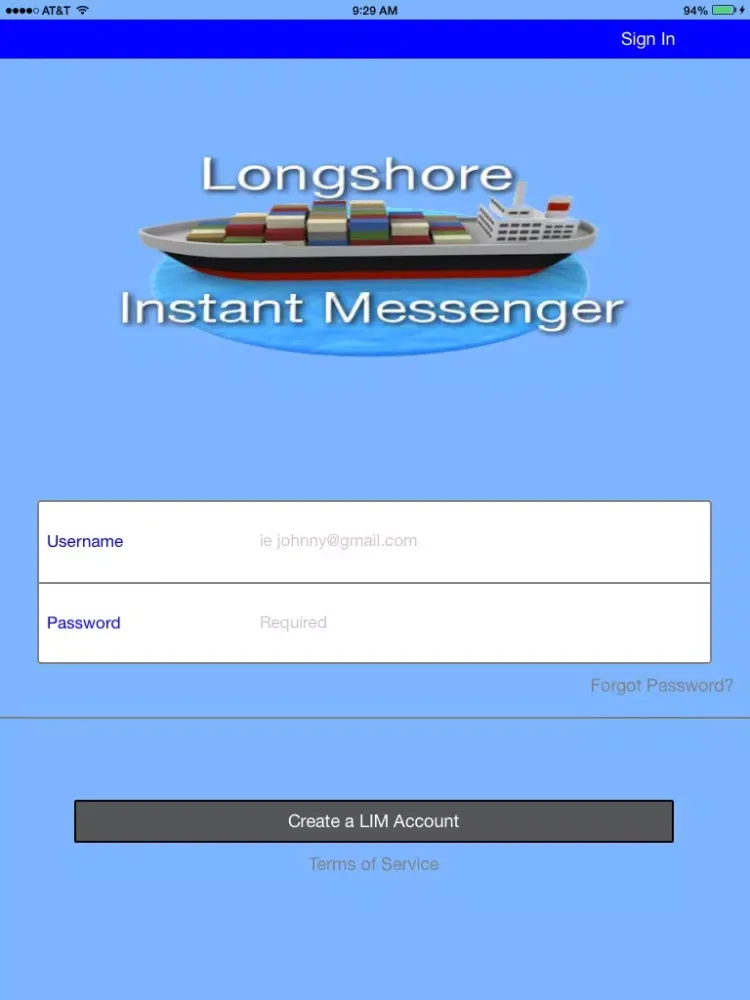 Longshore Instant Messenger iPad  স্ক্রিনশট