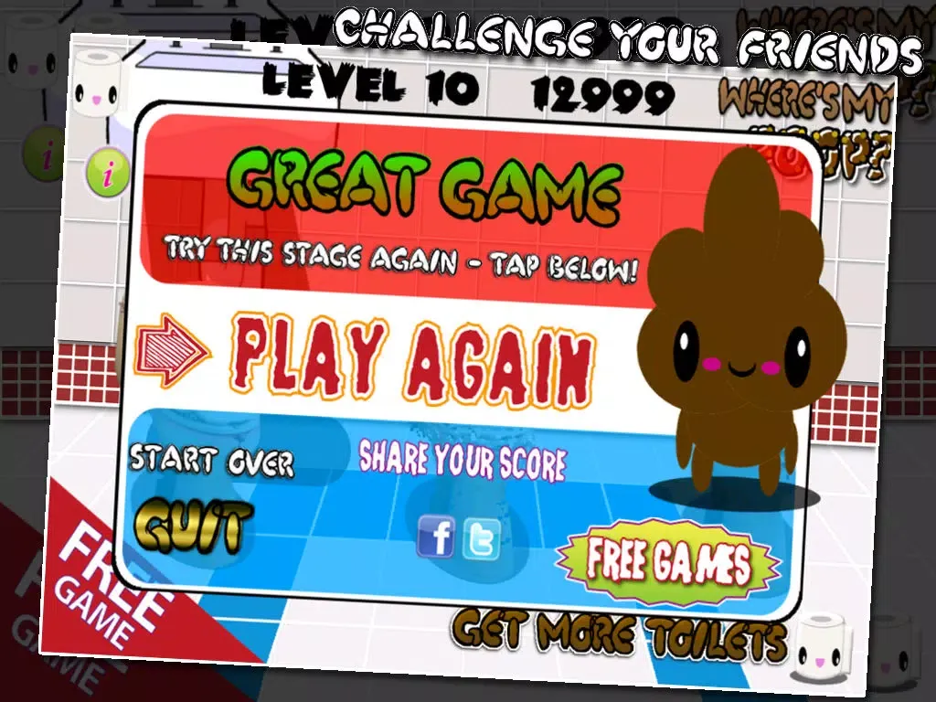 Скриншоты Where's My Poop - Toilet Sniper HD Free iPad 