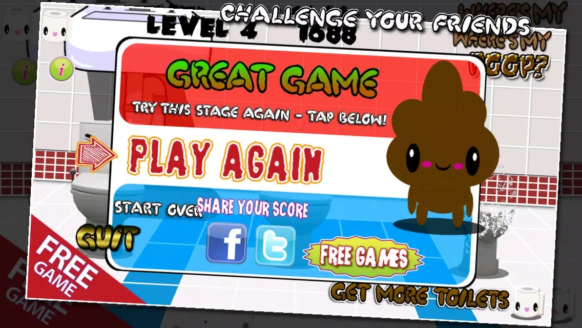 Скриншоты Where's My Poop - Toilet Sniper HD Free